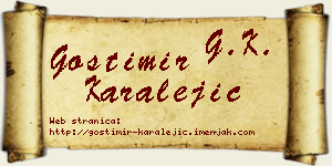 Gostimir Karalejić vizit kartica
